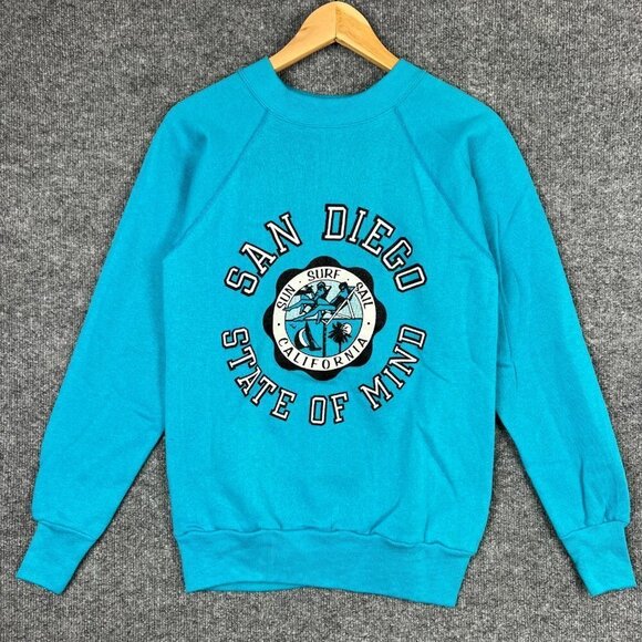 pannill Tops - Vintage 80's San Diego Crewneck Sweatshirt Spell out Beach Women size S